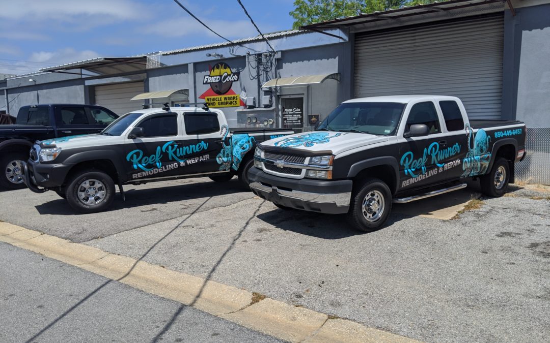 Truck with Custom Lettering, Graphics and Wrap