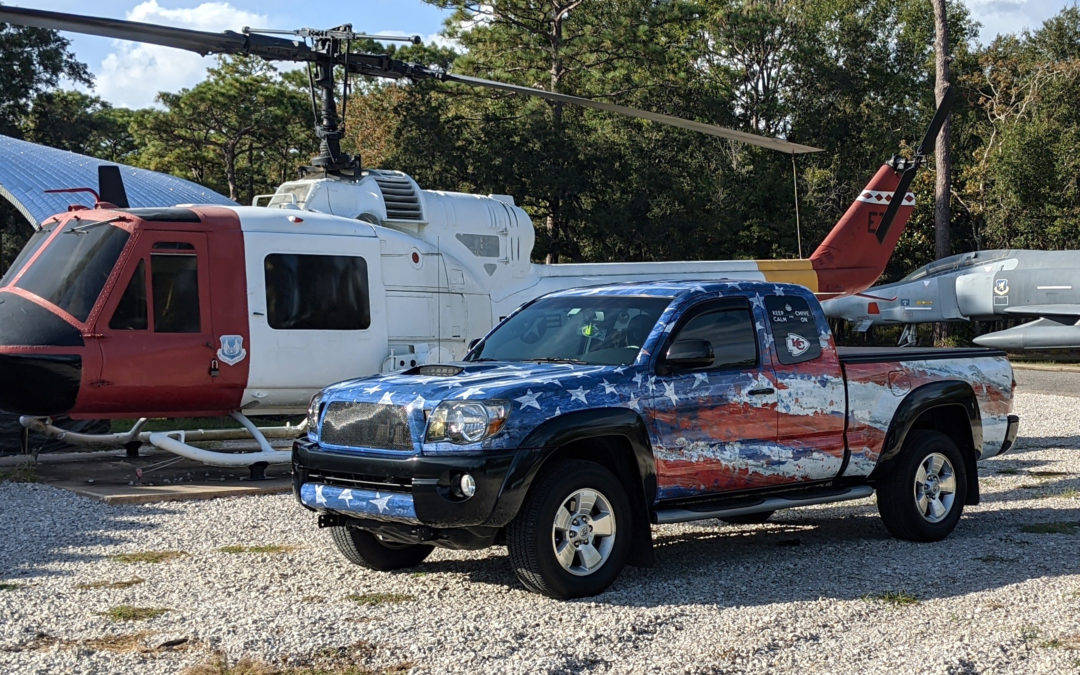 America-themed Truck with Vinyl Wrap