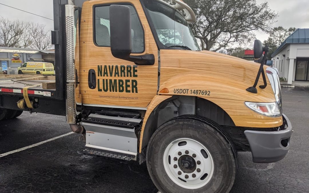 Custom Wood Grain Wrap for Navarre Lumber