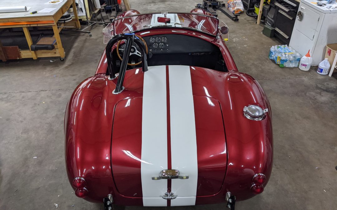 White Racing Stripes Added to Shelby Cobra