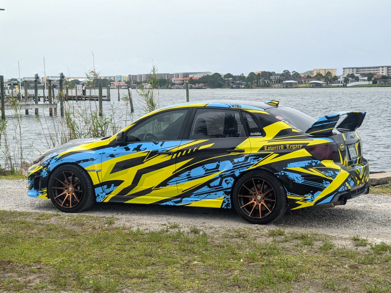 2013 Subaru WRX STI Sedan with Custom Car Wrap Fried Color